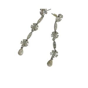 Longleaf Sparkle Floral Formal Dangle Earrings Stoned